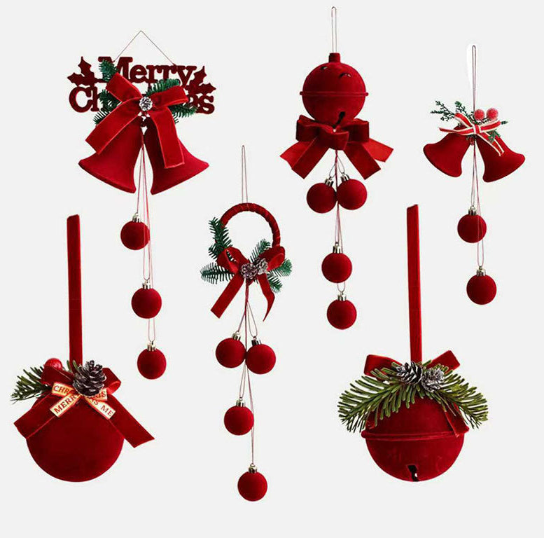 Röd Flockad Present Hänge