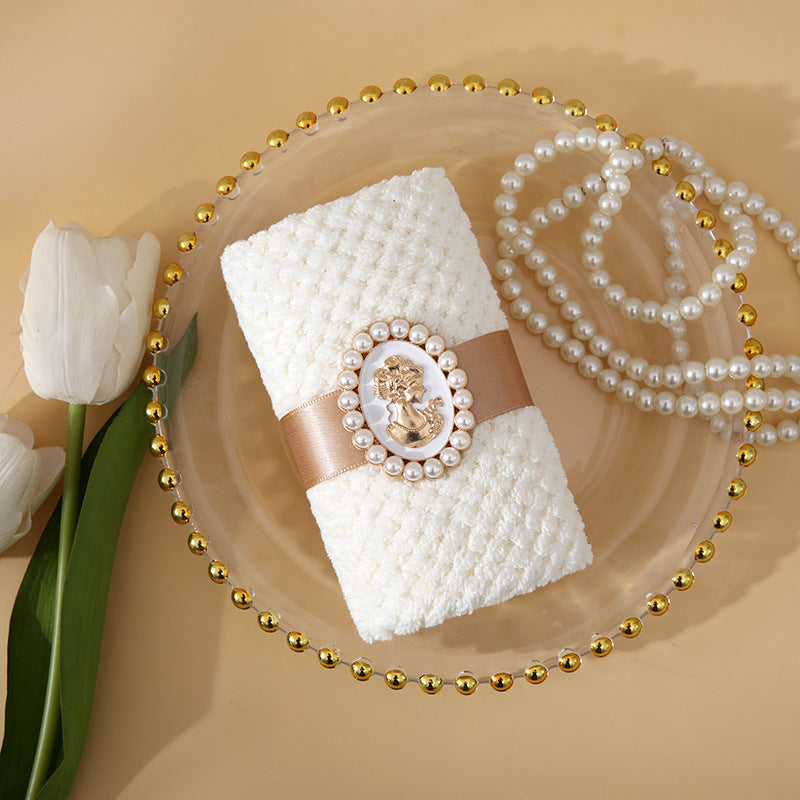 Korallflece Barock Presenthandduk