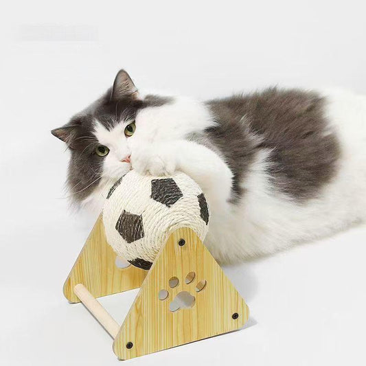 Interaktiv Kattleksak - Fotboll på Träställ